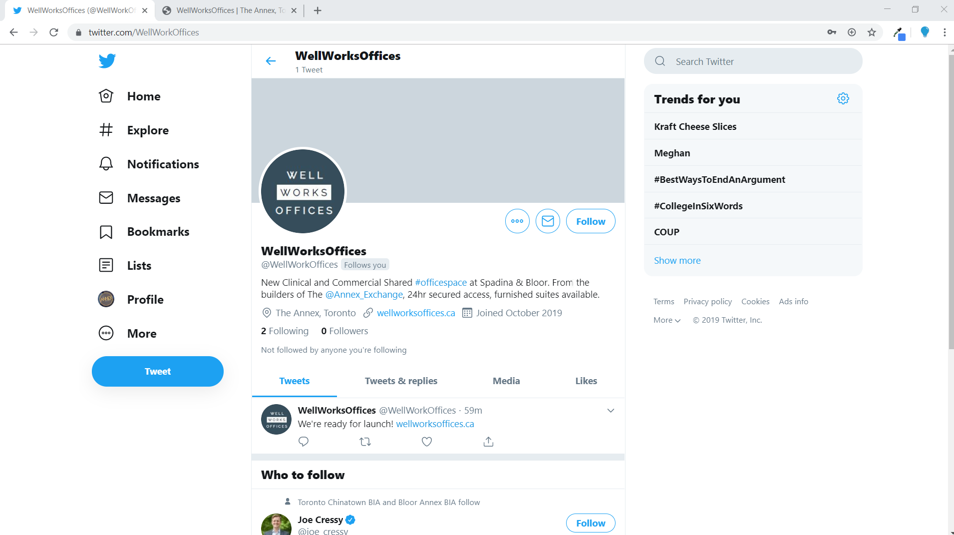Join WellWorksOffices on Twitter- We are offering Coronavirus mental help and coronavirus anxiety therapy sessions. Remote therapy sessions are also available, as you prefer.